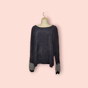 Barefoot Dreams CozyChic Ultra Lite Pointelle Pullover Indigo Pearl Crewneck 3X